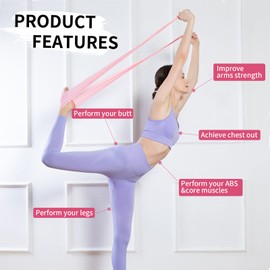 Breteil Set de 3 Bandas elásticas de Resistencia para Ejercicios de recuperación, Entrenamiento de Fuerza, Yoga, Pilates, 3 Niveles de Resistencia Set de Bandas de Resistencia para Mujeres y Hombres