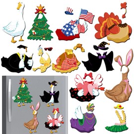 Xuhal 15 Sets Classroom Goose Dress up Magnet Funny Festival Goose Fridge Magnets for Refrigerators Toolboxes Lockers Home Decoration (Festival)