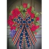 LANGFON 4th of July Fabric Ribbon Patriotic Decor Red Blue