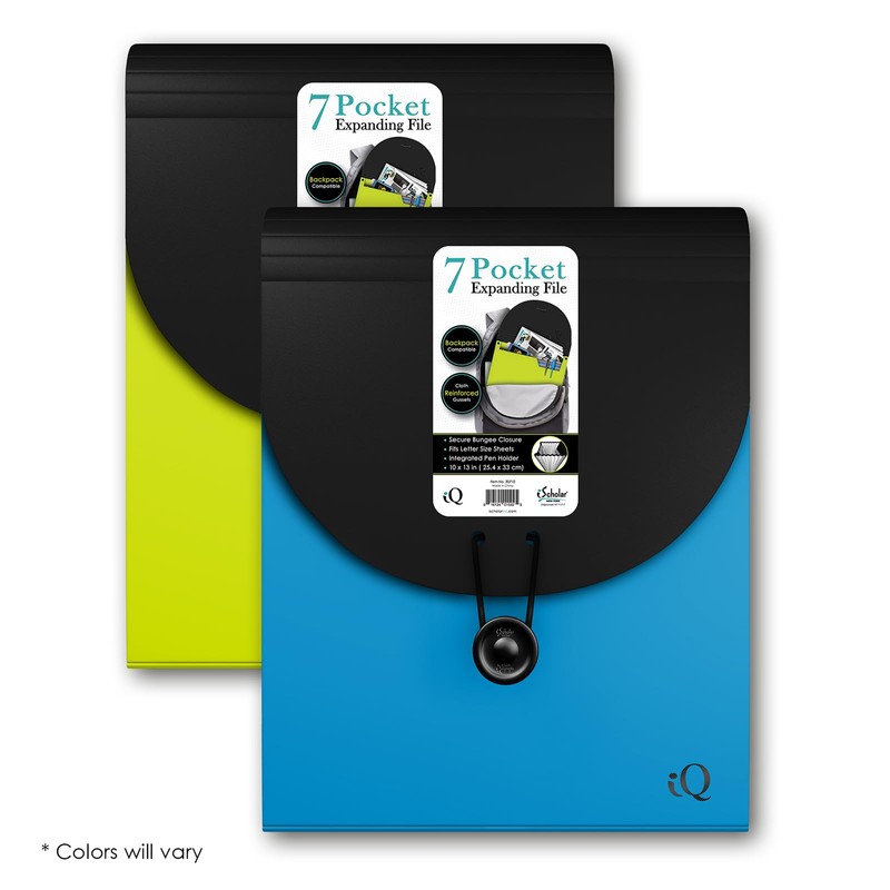 iScholar 7 Pocket Expanding Backpack Folder, Color May Vary