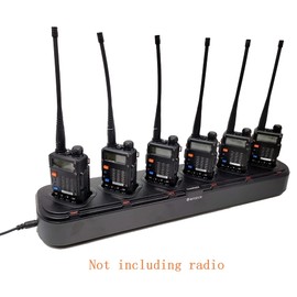 BFTECH DC-5-6 6-Way Gang Charger for BF-F8RT,BF-F8HP, UV-5RIII,BF-F5XT, BF-F5XP, BF-F8+, Baofeng UV-5R (BL-5 Battery), Bulk Bank Multi Charger for BaoFeng, BFTECH
