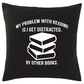 Hippowarehouse My Problem With Reading Is I Get Distracted. By Other Books. Printed bedroom accessory cushion cover case 41x41cm