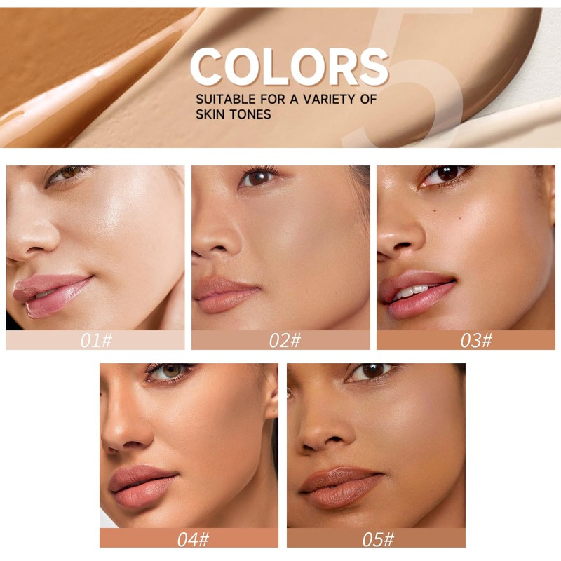 Liquid Foundation Makeup Medium Coverage, Lightweight Flawless Finish Foundation, Improves