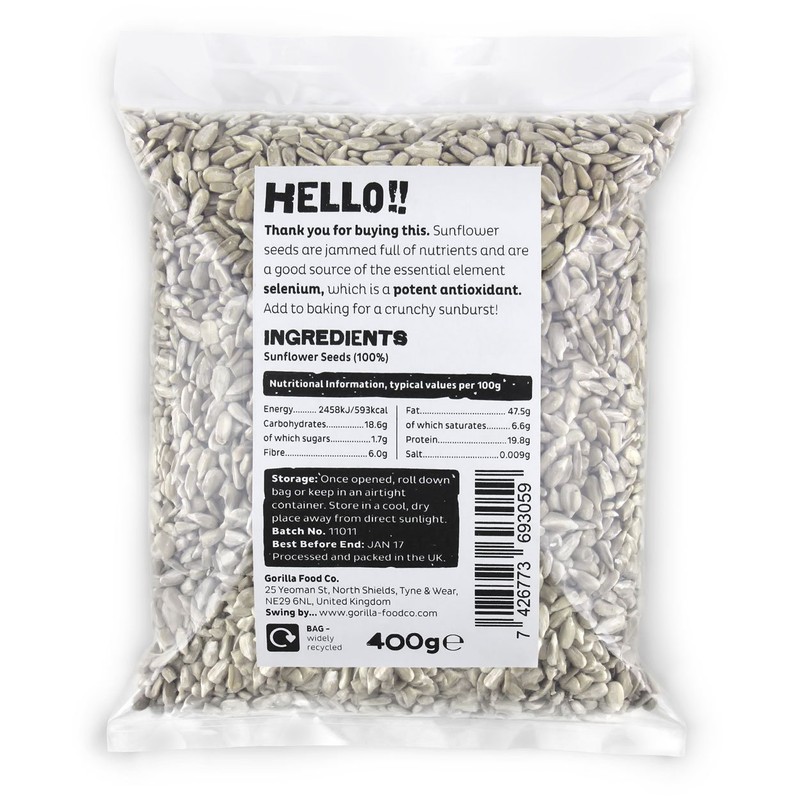 Gorilla Food Co. Sunflower Seeds - 400g