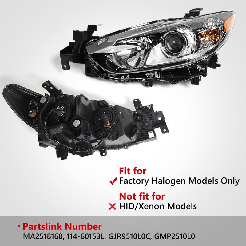 Huray Halogen Headlight Assembly for Mazda 6 2014 2015 2016