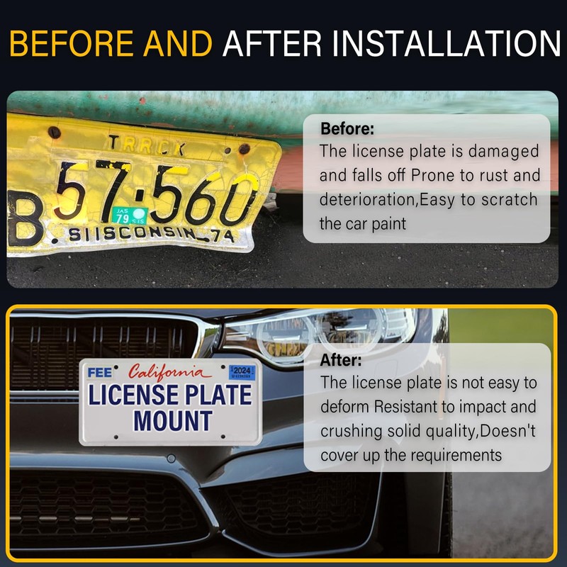 No Drill License Plate Holder Compatible with Mazda MX-5 Miata