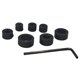 Runseaway 7Pcs Drill Stop Bit Collar Set, Premium Carbon Steel Stop Collar Kit Includes 1/8", 3/16", 1/4", 5/16", 3/8", 7/16", and 1/2" Sizes with Allen Wrench