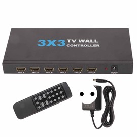 4K HD Multimedia Interface Splitter Professional Plug and Play Multiple Splicing Modes 3x3 Multi Video Screen Processor Splicer 100‑240V EU Plug