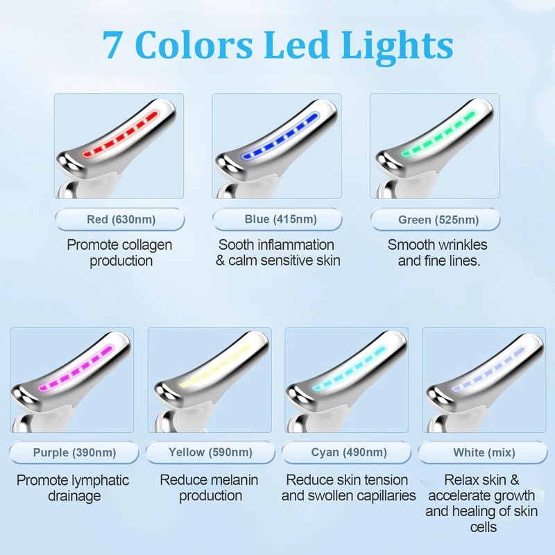INTENSO Face Massager, Anti-Aging Neck Eye Massager with 7 Colors