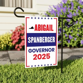 Abigail Spanberger For Virginia Governor 2025 Garden Flag, Double Sided, 2025 Governor Flag, Elections Sign, Race Red White & Blue Flag