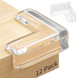 12 Pack Table Protectors, Corner Protector for Baby, Clear Furniture Corner Guards & Edge Safety Bumpers Cushion to Cover Sharp Furniture & Table Edges (12 Count (Pack of 1))