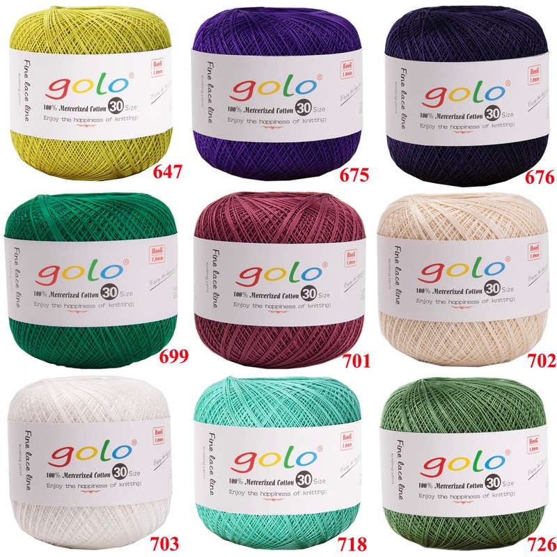 golo Crochet Thread Size 30 Yarn for Hand Knitting Silver