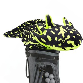Axolotl Golf Club Head Cover, Green Axolotl Golf Driver Headcover Funny, Club Head Protector Animals Gift for Men and Women,Golfers，Blackgreen