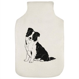 'Sitting Border Collie' Hot Water Bottle Cover (HW00023292)