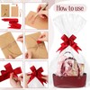 Wonderjune Leather Empty Gift Basket with Gift Bags Ribbons Greeting