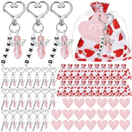 Annickee Guardian Angel Pendant 20 Sets Wedding Favours with Organza Bag, Guest Gift Christening with Kraft Paper Pendant for Wedding, Christmas, Communion, Confirmation, Farewell Gift