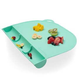 UpwardBaby 100% Silicone Baby Placemat (Mint Green) - Food-Catching Table Mat - Non-Slip Backing, BPA-Free, Dishwasher Safe- Toddler Eating Mat & Baby Silicone Suction Placemat