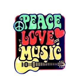 Blechschild Retro Wandschild Retro-Schild Dekoschild im Vintage-Stil Zubehör für Wohnkultur 50er Jahre Haus Dekoration (Peace, Love, Music)