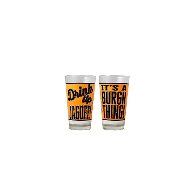 Alberts Gifts MIXING GLASS DRINKUP JAGOFF BLACK/GOLD THEME