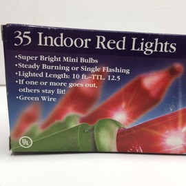Bright Tidings UL 35 Indoor Red Lights Christmas Holiday Decor 10" Mini Bulbs