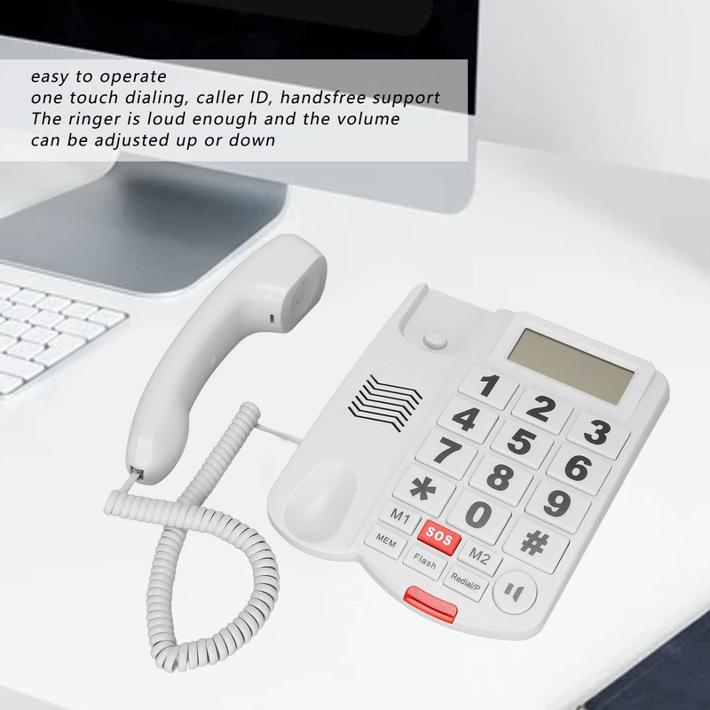 ciciglow LD‐265CID Corded Large Button Phone with Caller ID, Hands-Free