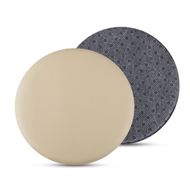 Bestlivings 2er Pack Stuhlkissen Taupe Ø38 cm Lederimitat mit Anti-Rutsch, Sitzauflage für Zuhause, Büro und Garten, ideal für Komfort und Stil