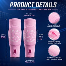 Sosation 2 Set Volleyball Accessories for Kids Shorts Knee Pads Sleeves