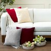 Encasa Homes Chenille Cushion Covers, Set of 2, Solid Colour,
