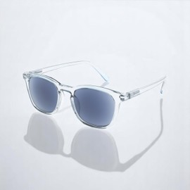 SILAC - Sol Cristal 7551 - Unisex Sunglasses with Prescription - Rectangular Lenses - Sun Reader with Modern Cristal Frame - UV400 Protection - For Men and Women - Grey Transparent, transparent