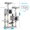 Hey-brother Large Multi-Level Cat Tree Condo Furniture with Sisal-Covered Scratching