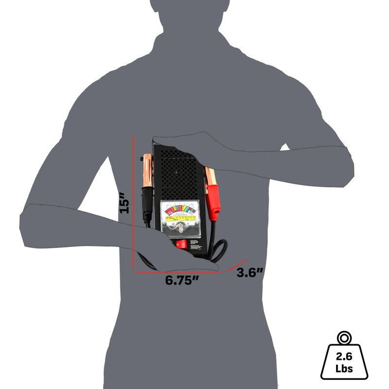 Schumacher Electric 100A Car Battery Load Tester and Voltmeter, for