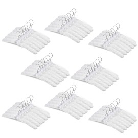 Jetec 48 Pieces Satin Padded Hangers with 360° Swiveling Hook Sponge Shoulder Pads Hanger for Coat, Sweaters, Blouse, Wedding Dress, Women Cloths (White)