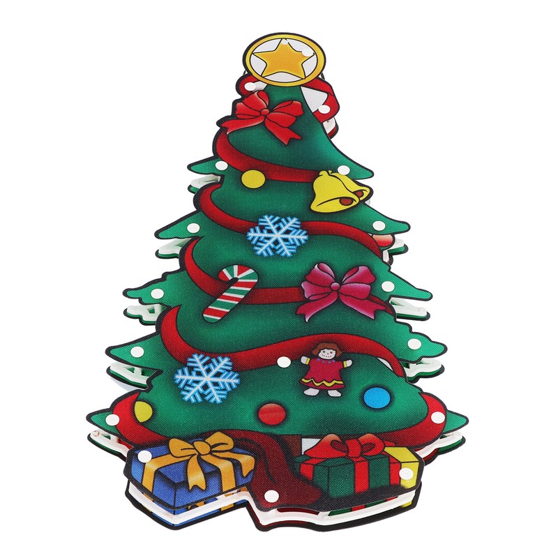 LED Christmas Decoration Light PVC Lighted Festival Window Silhouette Christmas