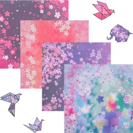 Origami Paper Folding Paper Folding Sheets - 60 Sheets Different Patterns Paper Japanese Cherry Blossom Craft Paper 15 x 15 cm Double-Sided Origami for DIY Arts and Crafts Projects