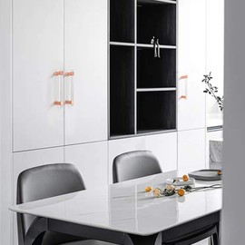 NIZADO 5 Pack 5'' Crystal Drawer Handles,Crystal Cabinet Handles, Rose Gold Cabinet Pulls Square, Clear Acrylic Kitchen Cabinet Handles Modern Dresser Drawer Pull Knobs, Hole Centers: 5”(128mm)