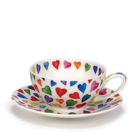 Dunoon Tea Cup & Saucer Set Warm Hearts