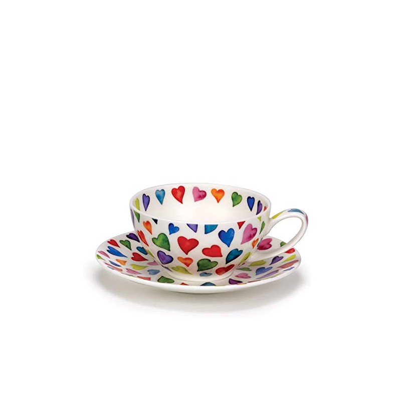 Dunoon Tea Cup & Saucer Set Warm Hearts