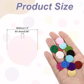 sourcing map 100 Pcs Flat Round Sequins 30mm/1.2 Inch Loose Paillettes Craft Sewing Sequins with Single Side Hole for DIY Embroidery Clothing Jewelry Making, AB Transparent