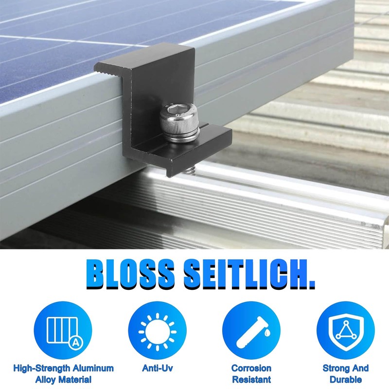 Pack of 8 Solar Panel Bracket End Clamp, 30 mm