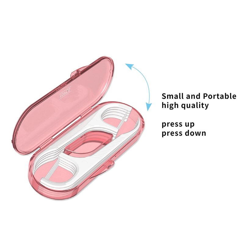 LIAMOSS Portable Dental Floss Picks 2 Case-Professional No Shred Floss