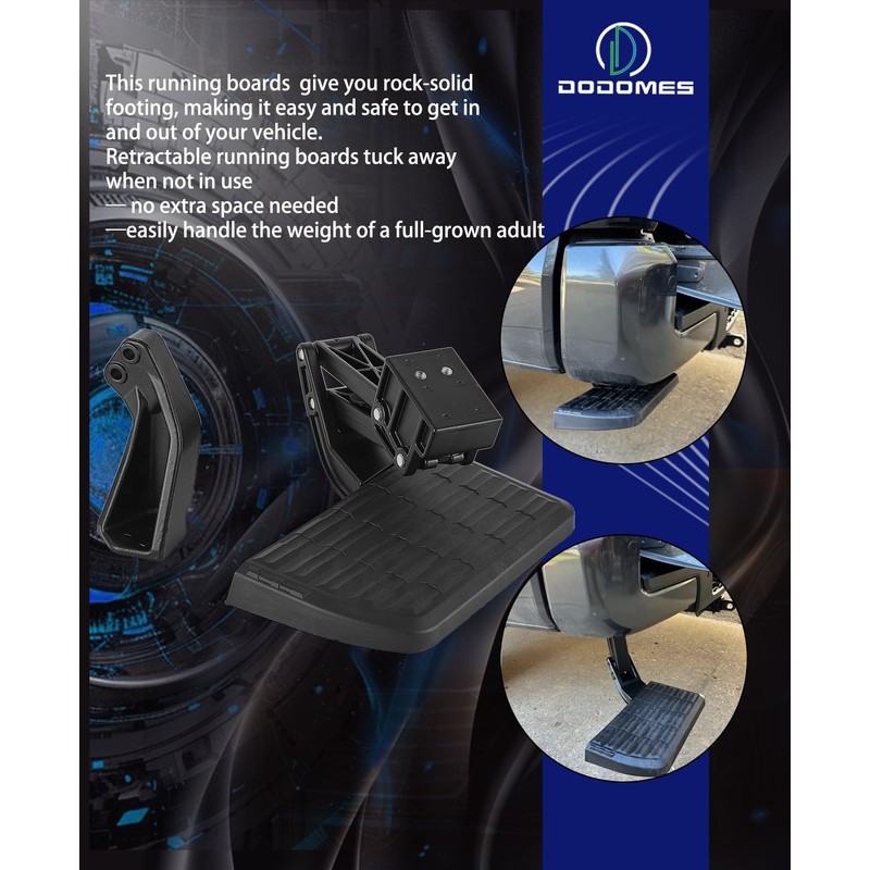 Dodomes Rear Bed Step Retractable Truck Bumper Step Replacement for