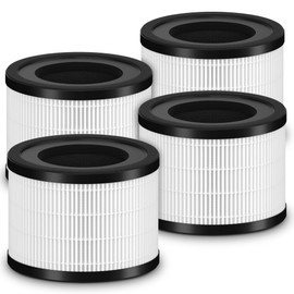 XBWW 4 Packs AP-S0610L Replacement Filters Compatible with MOOKA AP-S0610L Air Cleaner Purifier, 3-in-1 True HEPA Filter, High-Efficiency Activated Carbon Air Filter and Fine Nylon Pre-Filter