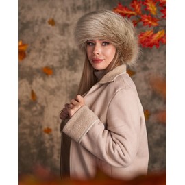 Futrzane Classic Headband - Faux Fur Headbands for Women - Furry Band for Winter - Size XS (Light Brown Classic)