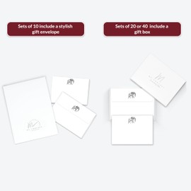 Me Loovely Elephant Flat Notecard with Envelopes Animal Greeting Cards A6 Size Notecards Correspondence Card Writing Stationery Supplies | Christmas Gifts (Pack of 20)