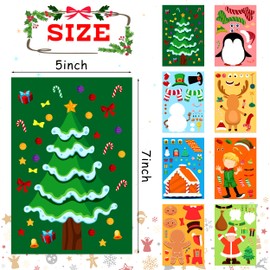 LINAYE 48 Sheets Christmas Stickers Crafts for Kids Toddlers, 8 Styles Make Your Own Christmas Stickers Goodie Treat Bag Stuffers Christmas Game Activities for Kids Toddlers Christmas Party Favors