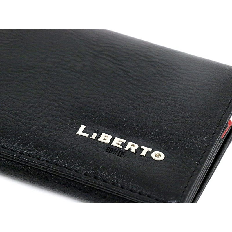 Liberto Edwin Men's Long Wallet, Large Capacity, PU Leather, Synthetic