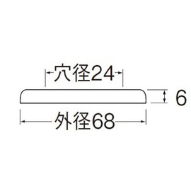 SANEI JR51-15 [Sealing Plate] Outer Diameter 2.7 inches (68 mm) x Inner Diameter 0.9 inches (24 mm) x Height 0.2 inches (6 mm)