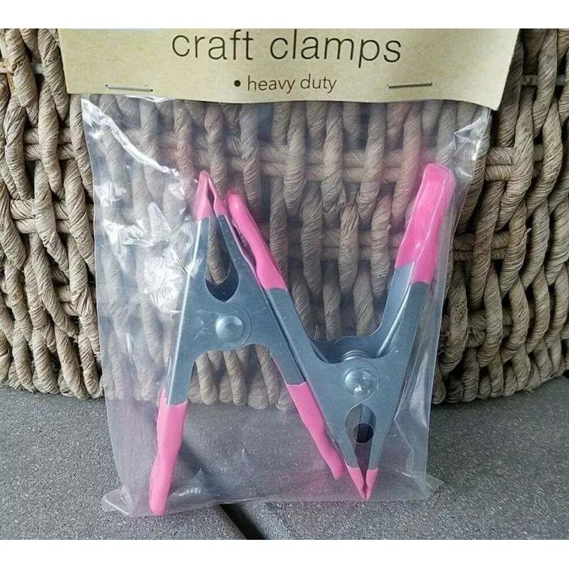 Crafters Square 2 Pink CLAMPS Steel spring Heavy Duty 4"