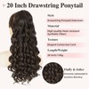 BOGSEA 20 Inch Drawstring Ponytail Extensions for Women -Dark Brown