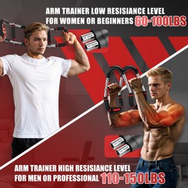 Twister Arm Trainer Adjustable 6 Resistance Levels(60-150lbs) Twister Arm Chest Exerciser with 4 Springs for Men & Women, Portable Body Workout Equipment, Detachable Design Fitness Home Anywhere